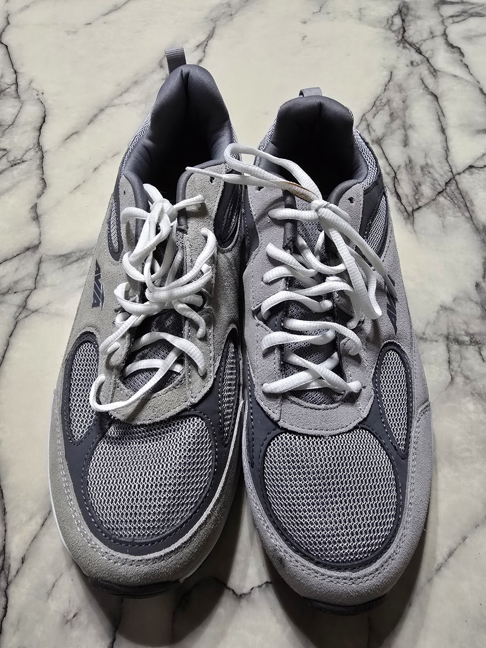 Avia Men's Gray and Dark Gray Mesh Lace-Up Sneakers